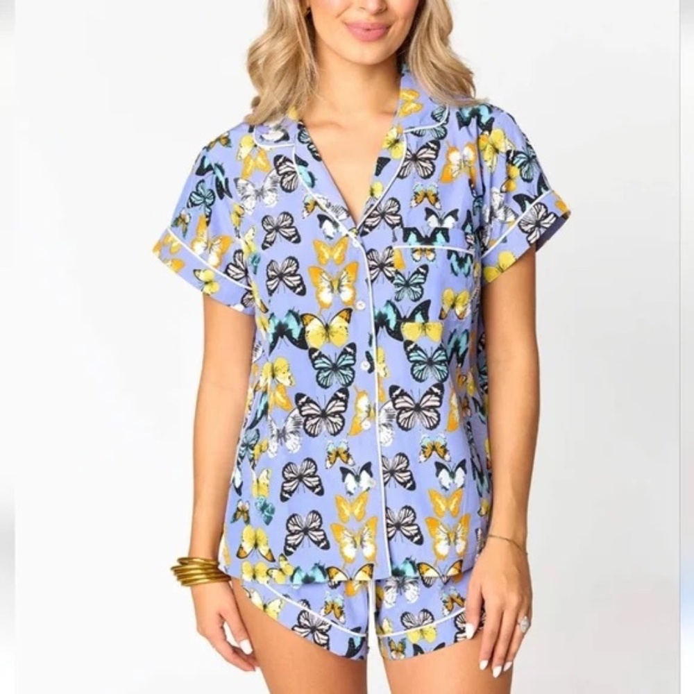 Buddy Love- Purple Butterfly Pajama Short Set- Large
